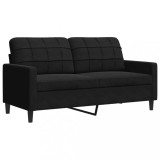 Cumpara ieftin Canapea cu 2 locuri, negru, 140 cm, catifea
