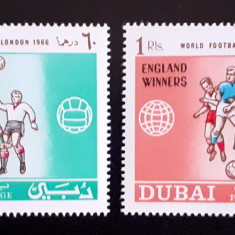 Dubai 1966--Sport,fotbal,C.M.Londra, 2 valori dantelate,MNH.Mi.217bA-218bA