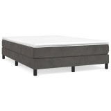 Cumpara ieftin Cadru de pat cu arcuri, gri inchis, 140x200 cm, catifea