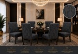Set 6 Huse de Scaun, model Jacquard, Gri Inchis -Elastice, Elegante, Durabile
