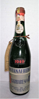 Z 9 RARITATE VIN ROSU, BARBARESCO, FONTANAFREDDA, Recoltare 1949 foto