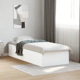 VidaXL Cadru de pat, alb, 75x190 cm, lemn prelucrat