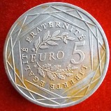 (A355) MONEDA DIN ARGINT FRANTA - 5 EURO 2008, SEMANATOAREA, 10 GRAME, PURITATE 500