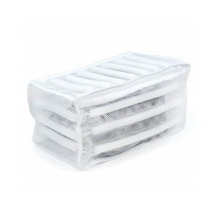 Sac pentru spalat incaltamintea cu pad-uri din spuma pentru protectie in masina de spalat si uscator, 33x19x19cm, Alb