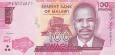 Bancnota Malawi 100 Kwacha 2019 - P65 UNC foto