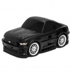 Troler copii in forma de masina Ford Mustang, Ridaz, 27x22x49cm Negru foto