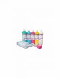 Creta lichida pentru asfalt 5 - 500 ml si 10 recipiente pentru pictura