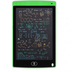 Tableta grafica de desenat pentru copii,color de 8.5 inch diagonala, cu buton de stergere si creion - Verde
