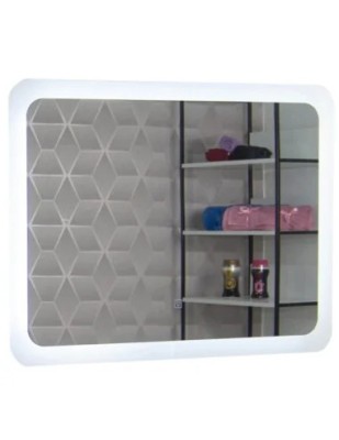Oglinda baie GNMD21 cu iluminare LED si functie touch, 80 cm, suspendata, alb foto
