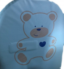 Scaun de masa multifunctional din lemn Klups Aga I Natur Sweet Bear Albastru foto