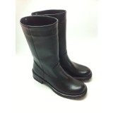 Cizme midi din piele Black Iana