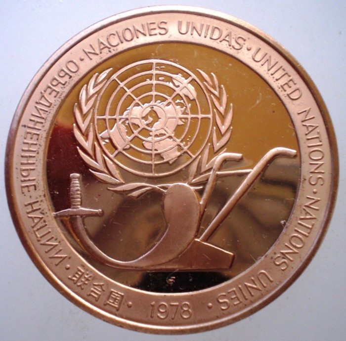 5.046 MEDALIE ONU PACE NATIUNILE UNITE PEACE UNITED NATIONS 1978 PROOF