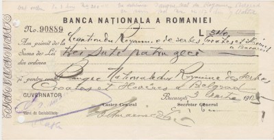 Banca Nationala a Romaniei chitanta depunere Bucuresti 1925 foto