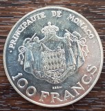 (A170) MONEDA DIN ARGINT MONACO - 100 FRANCS 1982, PROOF, TIRAJ 1.600 BUC., RARA, Europa