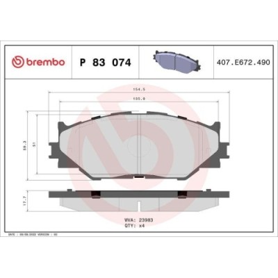 Placute frana Lexus Is C (Gse2) 04.09-, Is 2 ( E2) 08.05-04.13, Is 3 ( E3) 04.13-, Fata, BREMBO foto