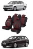 Set huse scaune piele si textil compatibile VW PASSAT B7 (2010-2015) Rosu, Umbrella