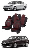 Cumpara ieftin Set huse scaune piele si textil compatibile VW PASSAT B7 (2010-2015) Rosu, Umbrella