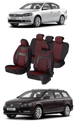 Set huse scaune piele si textil compatibile VW PASSAT B7 (2010-2015) Rosu foto