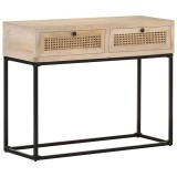 Cumpara ieftin Masa consola, 100x35x76 cm, lemn masiv mango/trestie naturala