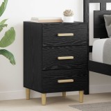 vidaXL Dulap de noapte Stejar Negru 40 x 40 x 66 cm Lemn compozit 880615