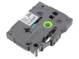 Bandă adezivă transparentă 12mm x 8m cu text negru TZE-131