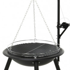 Gratar / Semineu aer liber cu gratar BBQ Firebowl, 55x100 cm, metal, negru