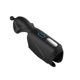 Masturbator B-SERIES Penis Stimulator, cu funcție de &icirc;ncălzire, 10 funcții de vibrație, rezistent la apă, negru (807665)