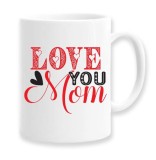 Cana alba personalizata &quot;Love you mom&quot;, INOVATIX&reg;. 330ml