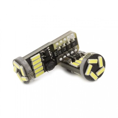 Led bec T10 5F+10Lx3014 alb rece CanBus foto