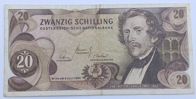 Austria, 20 Shillings 1967 foto