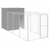 Cusca de caine &amp; tarc gri deschis 165x455x181cm otel galvanizat GartenMobel Dekor, vidaXL