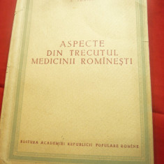 S.Izsak - Aspecte din trecutul medicinii romanesti - Ed.Academiei 1954, 136pag