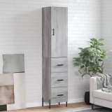 Cumpara ieftin Dulap &icirc;nalt, gri sonoma, 34,5x34x180 cm, lemn prelucrat