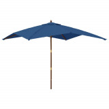 Umbrela de gradina stalp din lemn, albastru azur 300x300x273 cm GartenMobel Dekor, vidaXL