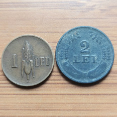 Moneda Romania 1 si 2 lei 1941