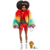 Papusa Barbie Extra Style - Furry Rainbow, Mattel