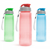Sticlă sport - plastic, transparent - 800 ml - 3 culori 57215, Family