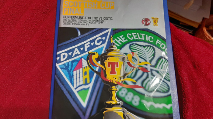 program finala Cupei Scotiei Dunfermline Athletic - Celtic Glasgow