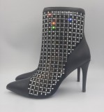 Botine elegante lux LIU JO originale noi piele naturala decorata cristale tip swarovski superbe 37