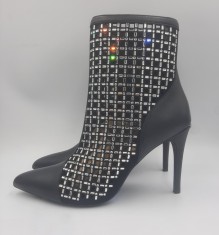 Botine elegante lux LIU JO originale noi piele naturala decorata cristale tip swarovski superbe 37