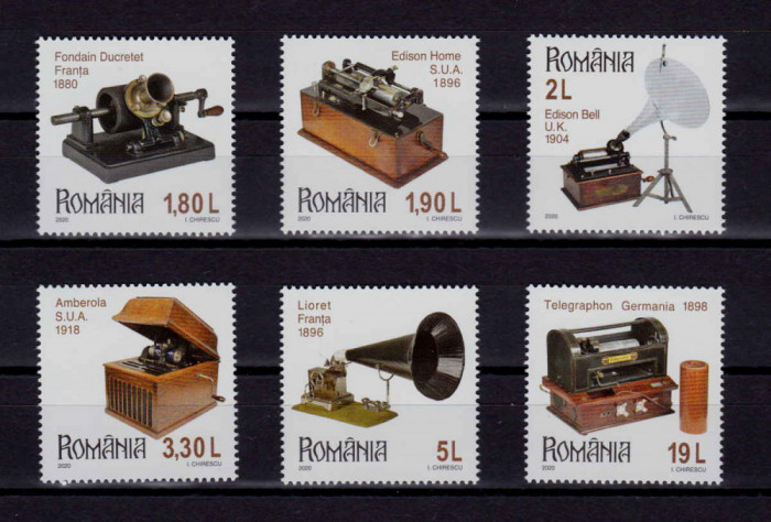 RO 2020 ,LP 2275 , &quot;Colectii romanesti - Fonografe &quot; ,serie ,MNH