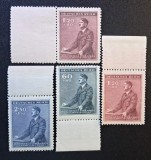 Protectoratul Boemiei și Moraviei (1942) "Efigie pe Tribună" cu Margini de Coală (1.20+80K x2, 60+40K, 2.50+1.50K) (MINT / Neștampilat) CLK1