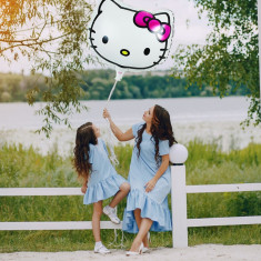 Balon Hello Kitty, 45x45 cm, figurina din folie, umplere aer si heliu foto