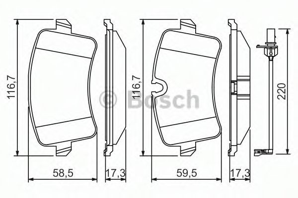 Set placute frana,frana disc AUDI A6 (4G2, C7, 4GC) (2010 - 2016) BOSCH 0 986 494 488