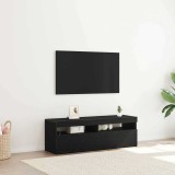 VidaXL Dulap TV cu LED, stejar negru, 120x35x40 cm, lemn prelucrat