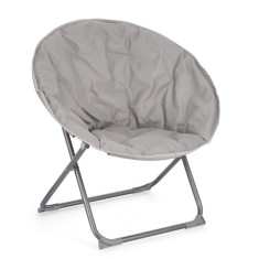 Fotoliu pliabil cadru din otel si perna textil gri Rock 65 cm x 75 cm x 80 h x 42 h1