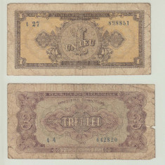 ROMANIA -SET 1 LEU 1952 + 3 LEI 1952 , B1.152