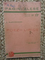 VASILE ALECSANDRI - POEZII LIRICE (editie veche)