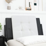 VidaXL Pernă pentru tăblie pat, alb și negru, 80 cm, piele artificială