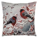 Cumpara ieftin Fata perna textil multicolor Peisaj Iarna Pasari 45x45 cm